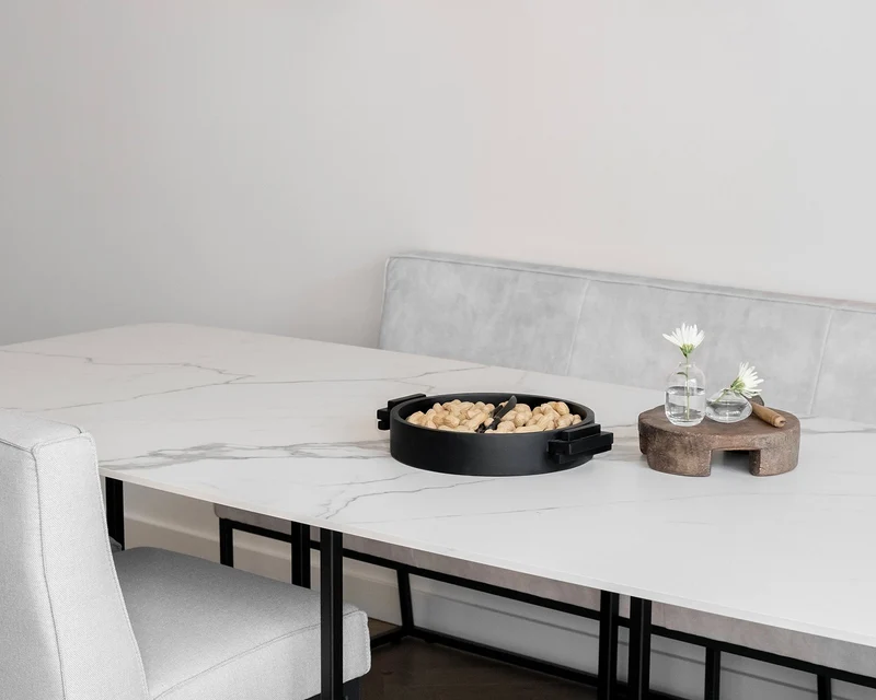 Keramische tafel Calacatta Glory - Recht Rond - T onderstel