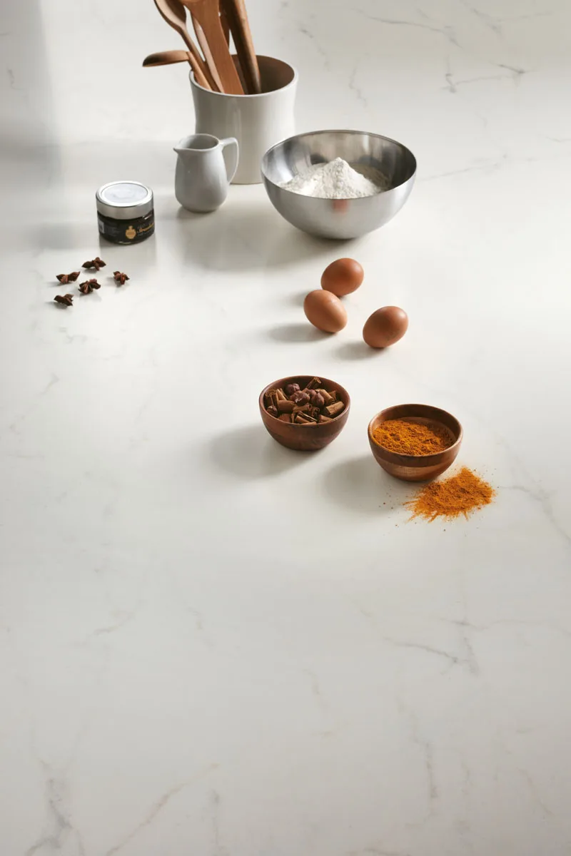 Keramische tafel Calacatta Glory - Recht Rond - T onderstel
