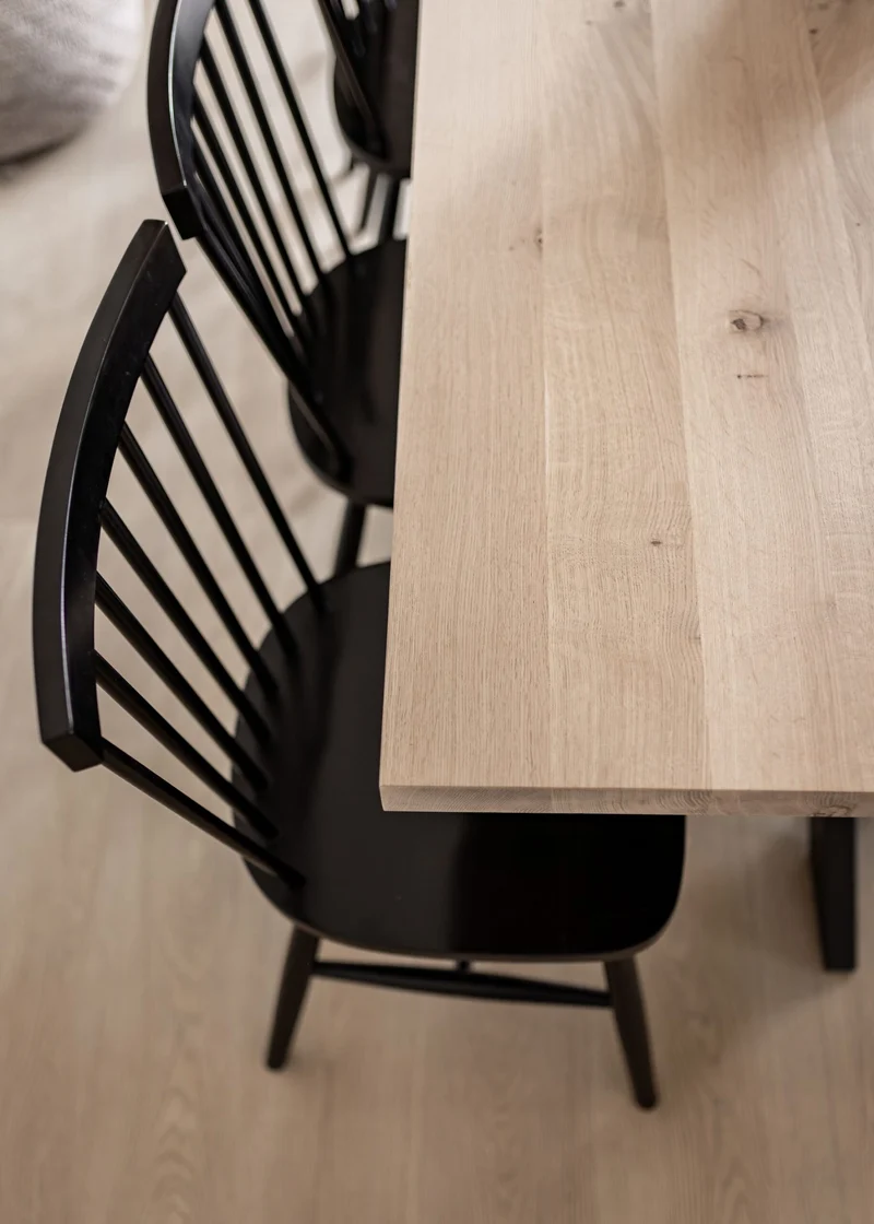 Verlengbare rechte eiken eettafel