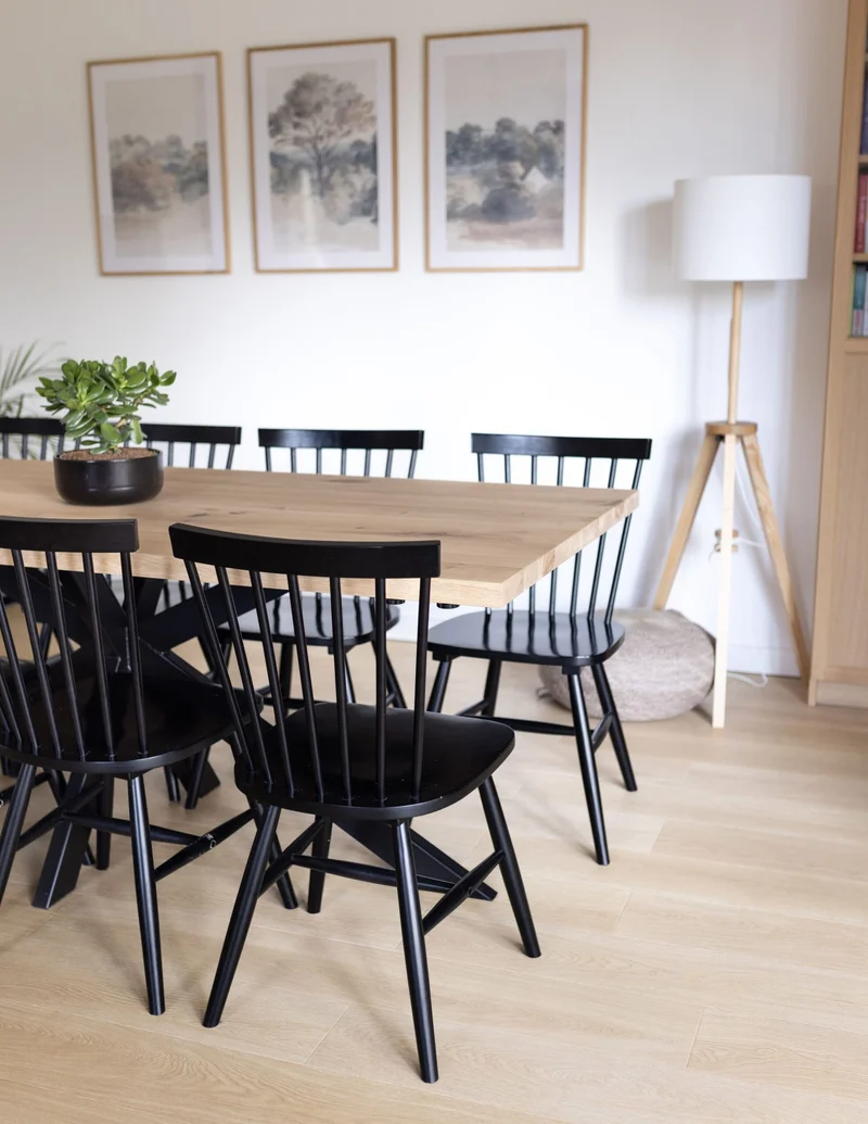 Verlengbare rechte eiken eettafel