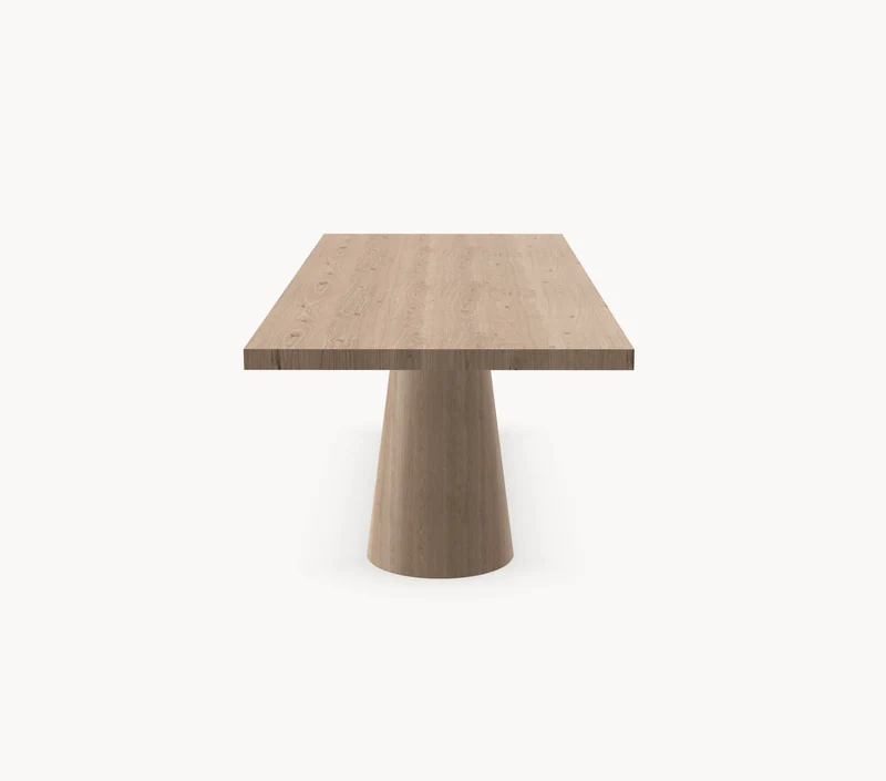 Eiken eettafel - Recht - Twin Cone onderstel