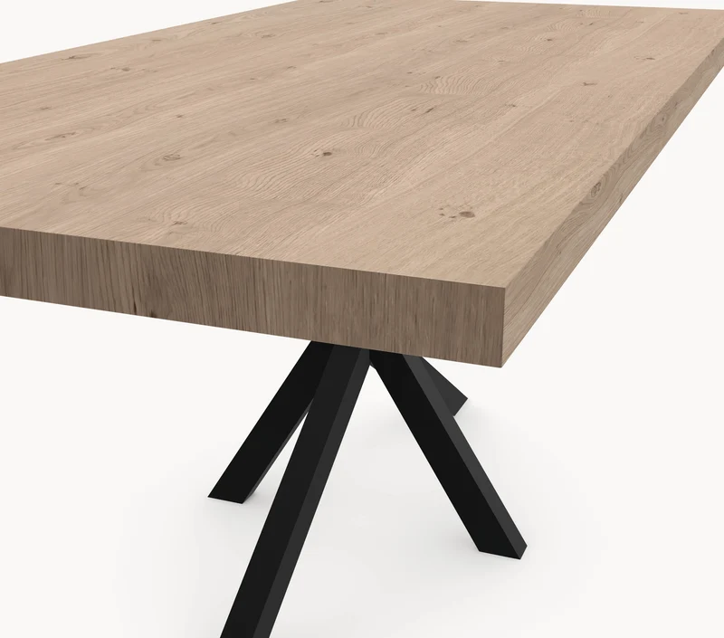 Eiken eettafel - Recht - Matrix onderstel