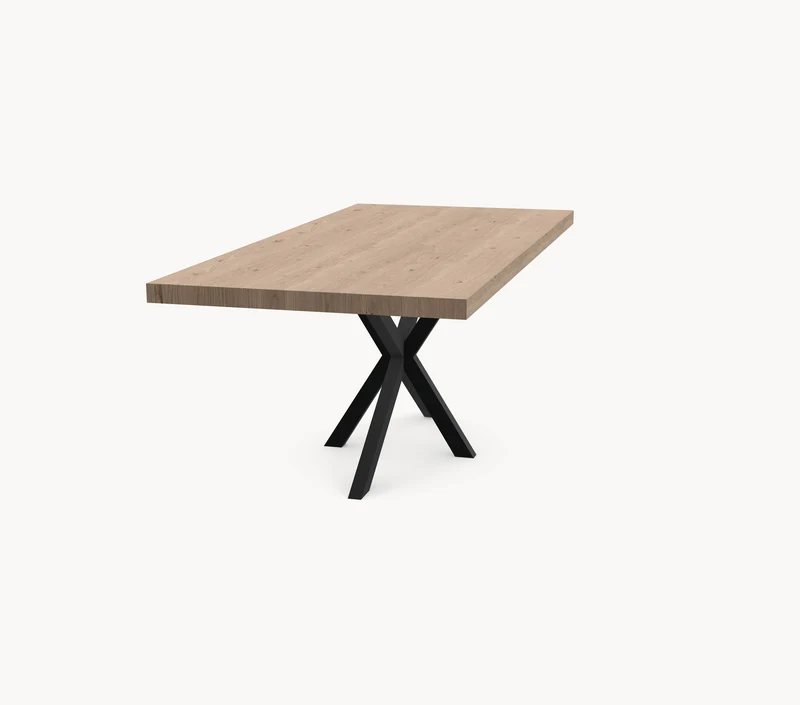 Eiken eettafel - Recht - Matrix onderstel