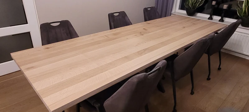 Eiken eettafel - Recht - Matrix onderstel