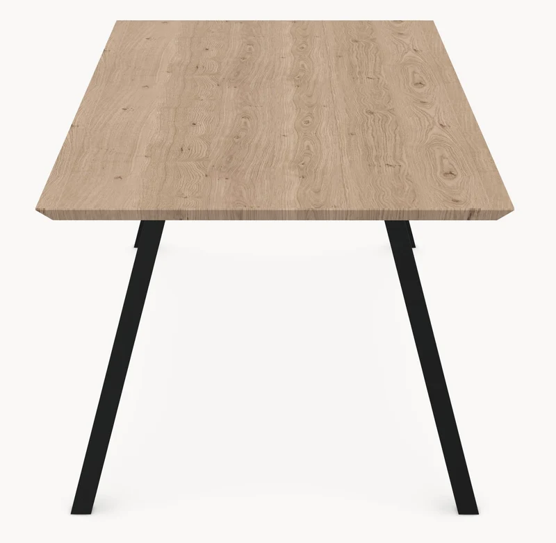 Eiken eettafel - Recht - A angled onderstel