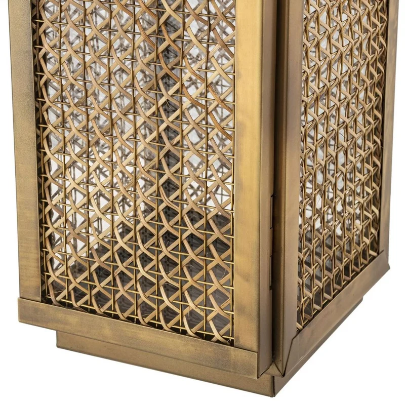Casa Padrino Luxus Kerzenleuchter Vintage Messing 18,5 x 20 x H. 67 cm - Edelstahl Laterne mit Tragegriff - Gastronomie Accessoires - Restaurant Accessoires - Hotel Accessoires - Deko Accessoires
