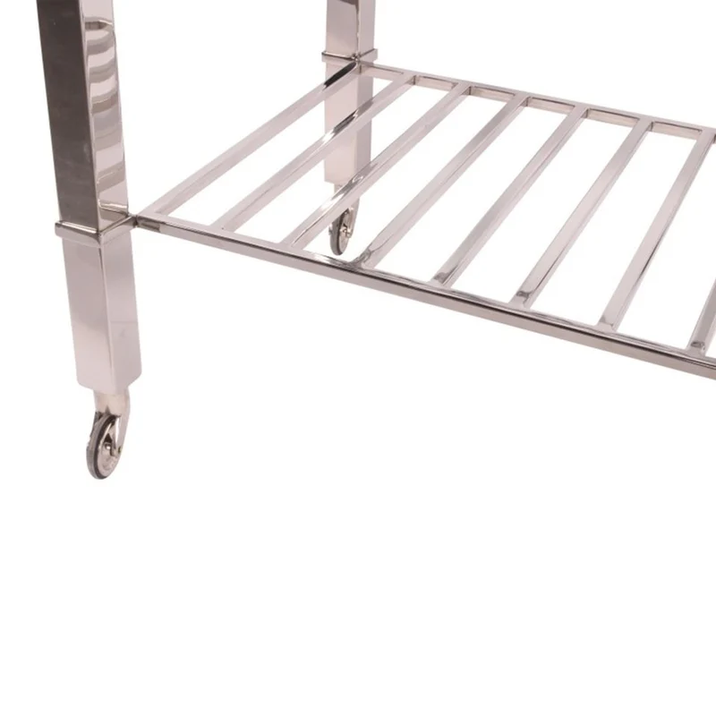 Casa Padrino Luxus Weinregal Silber 60 x 50 x H. 75 cm - Weinständer mit Glasablage - Gastronomie Accessoires
