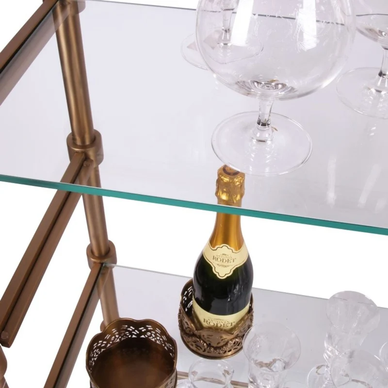Casa Padrino Luxus Vitrinenschrank Gold 120 x 40 x H. 130 cm - Vitrine mit Glastüren und Glasböden