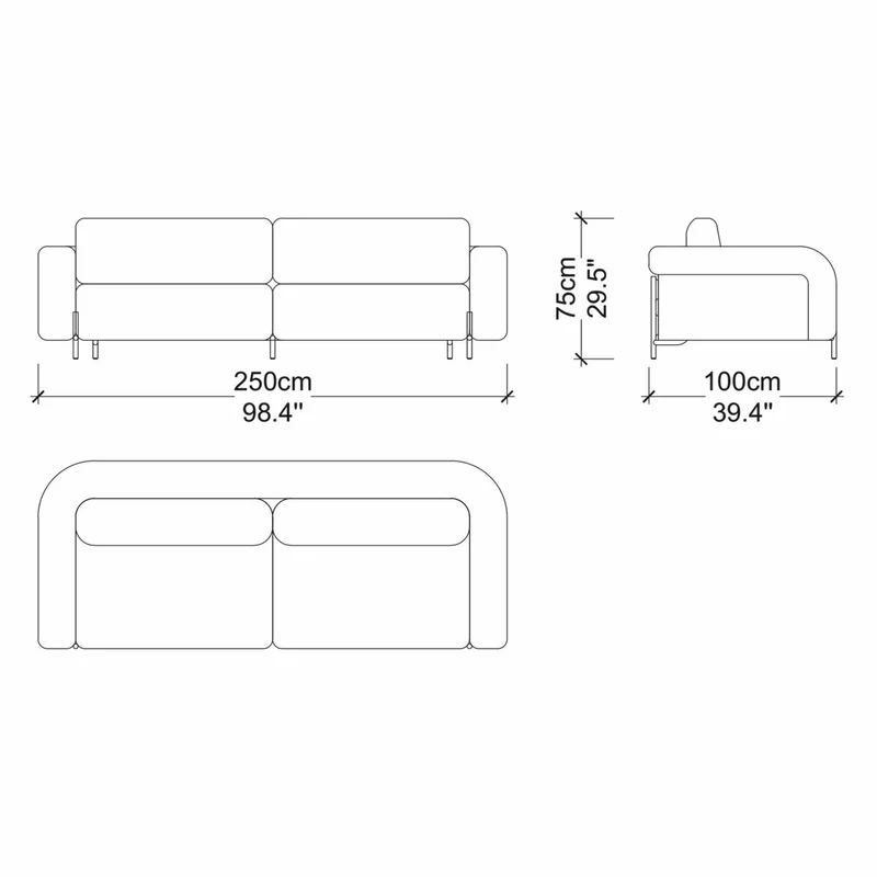 Casa Padrino Luxus Wohzimmer & Hotel Sofa Grau / Naturfarben / Messing 250 cm - Luxus Möbel