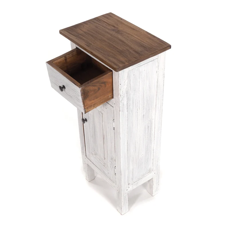 FLURSCHRANK "PLANT 80" | 80x36 cm (HxB) Mahagoni | Telefontisch | Farbe: 05 weiß-natur