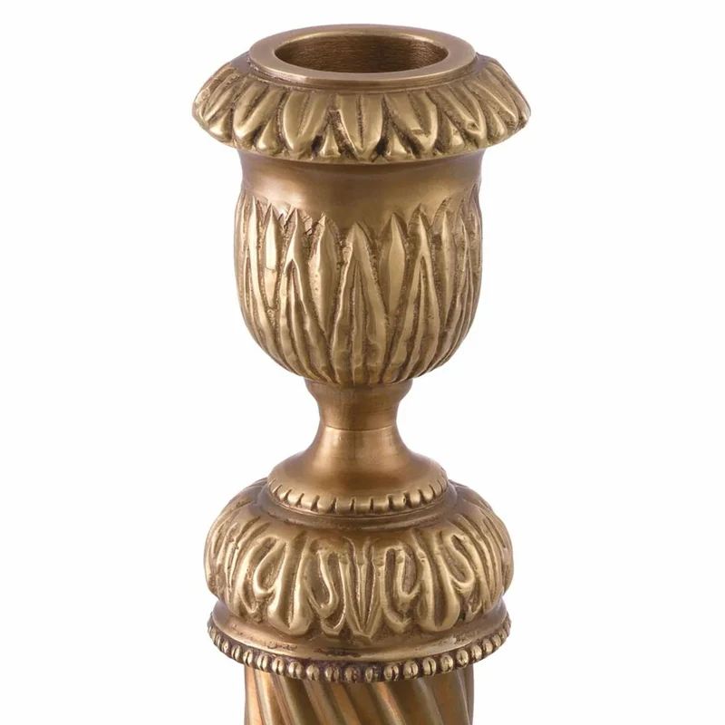 Casa Padrino Luxus Barock Kerzenhalter Vintage Messing H. 25 cm - Barock Deko Accessoires