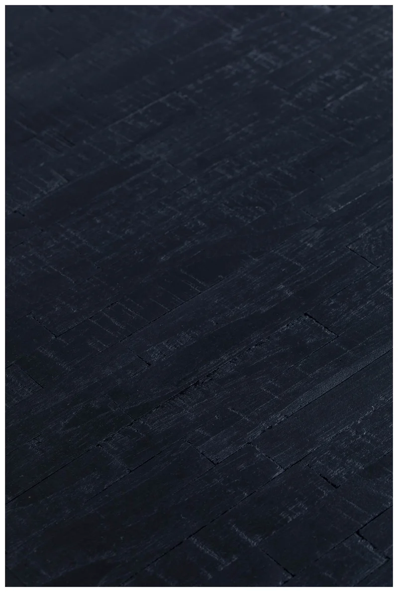 Esstisch MO BLACK 110 cm mit runder Platte aus recycled Teak