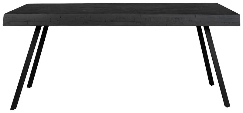 Design Esstisch SURI BLACK 200 x 90 cm Platte recycled Teak
