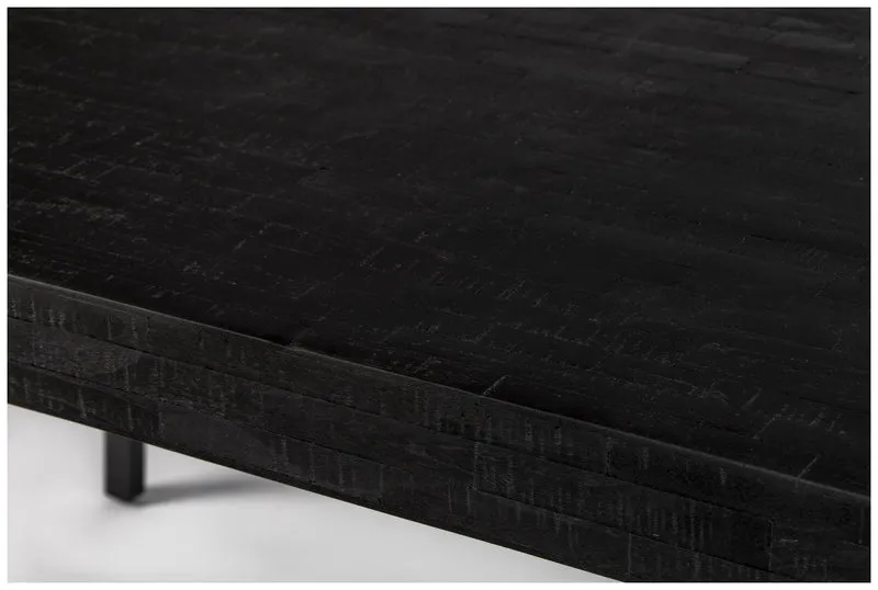 Design Esstisch SURI BLACK 200 x 90 cm Platte recycled Teak