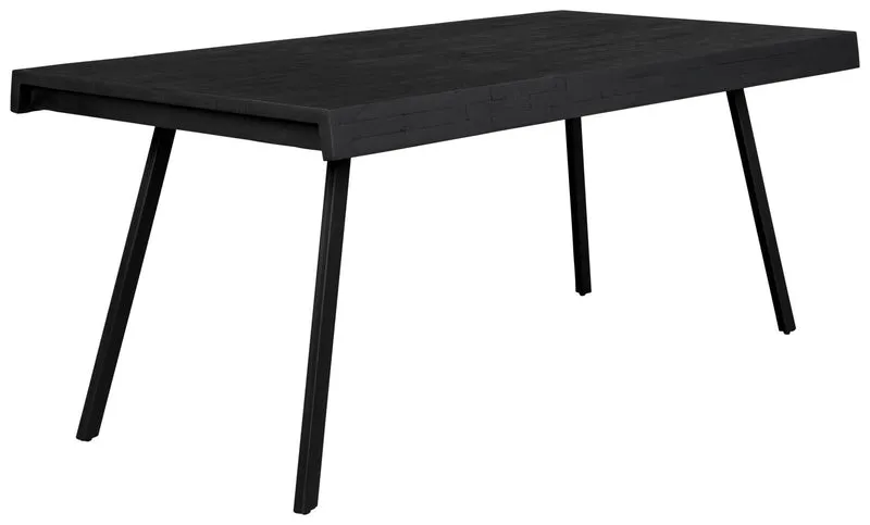 Design Esstisch SURI BLACK 180 x 90 cm Platte recycled Teak