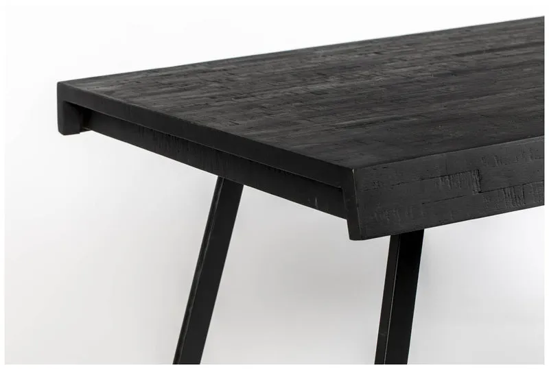 Design Esstisch SURI BLACK 180 x 90 cm Platte recycled Teak