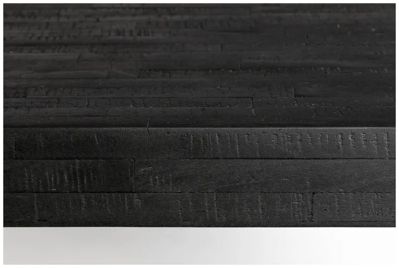 Design Esstisch SURI BLACK 180 x 90 cm Platte recycled Teak