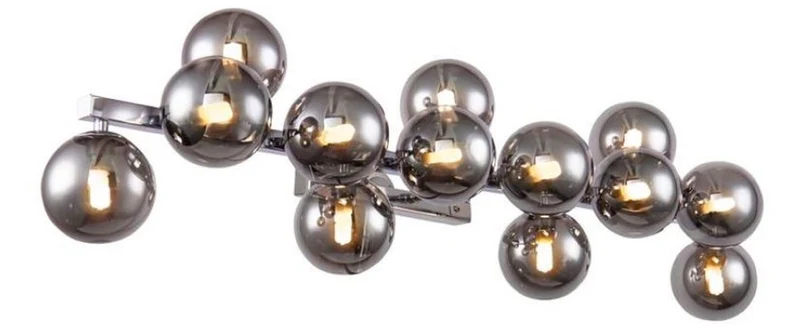 Casa Padrino Designer Wandleuchte Silber / Grau 95 x 23 x H. 24 cm - Moderne Wandlampe mit kugelförmigen Lampenschirmen