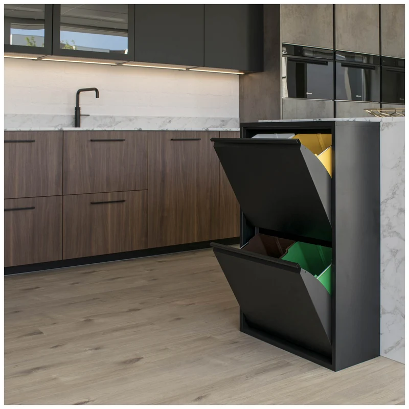 Mülltrenner GIGI 4 Abfalltrenner mit 2 Klappen von Spinder Design