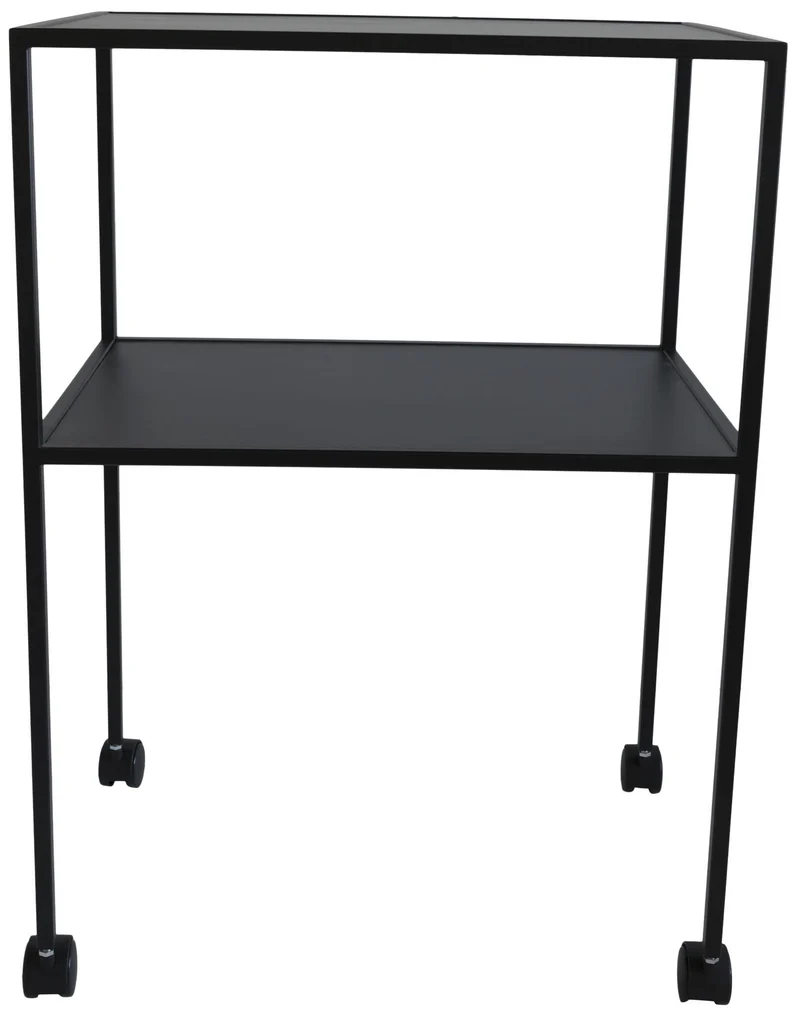 Spinder Trolly: Minimalistischer Stahl-Serviertisch, Schwarz, Mobil