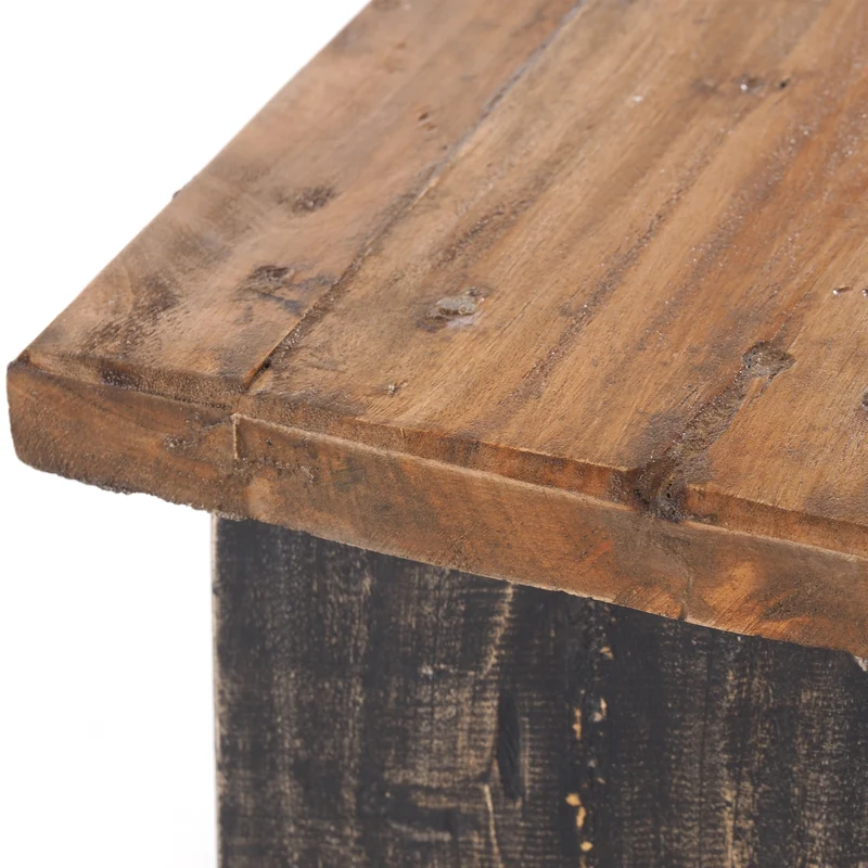 NOSTALGISCHER FUßHOCKER "SCHEMEL" | Mahagoni | Holzhocker | Farbe: 04 schwarz-natur