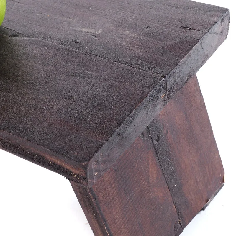 NOSTALGISCHER FUßHOCKER "SCHEMEL" | Mahagoni | Holzhocker | Farbe: 03 dunkelbraun