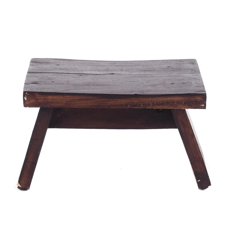 NOSTALGISCHER FUßHOCKER "SCHEMEL" | Mahagoni | Holzhocker | Farbe: 03 dunkelbraun