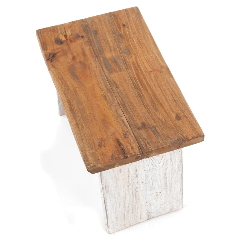SITZBÄNKCHEN "SCHEMEL 40" | Mahagoni, 31x40x25cm | Fußhocker | Farbe: 05 weiß-natur