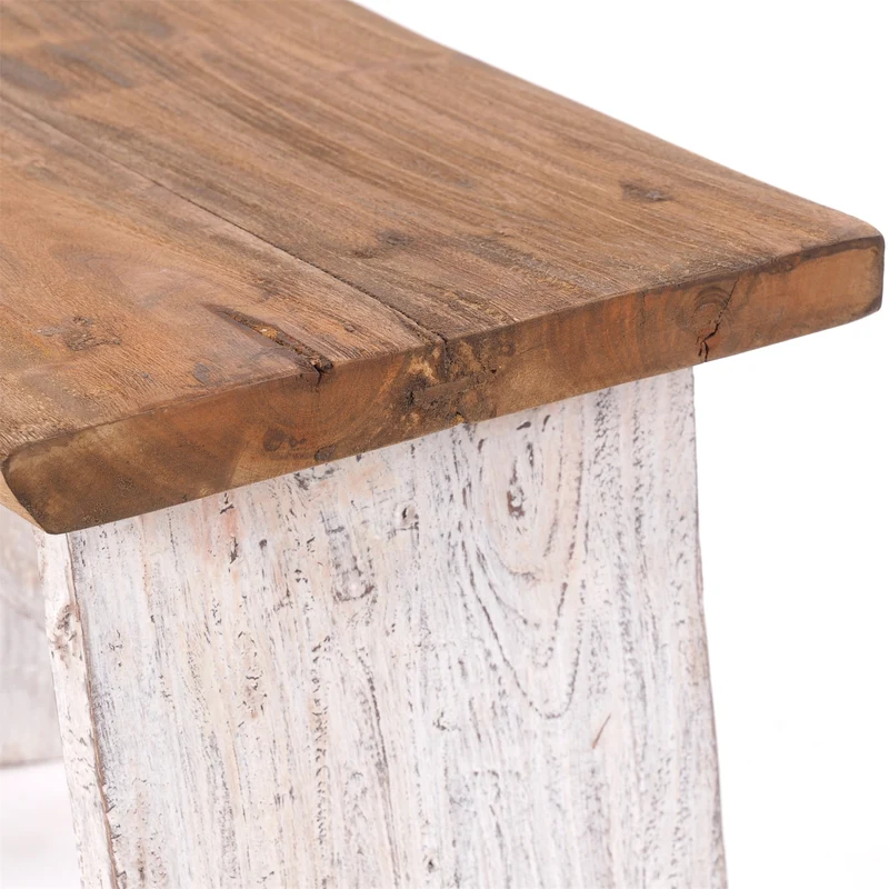 SITZBÄNKCHEN "SCHEMEL 40" | Mahagoni, 31x40x25cm | Fußhocker | Farbe: 05 weiß-natur