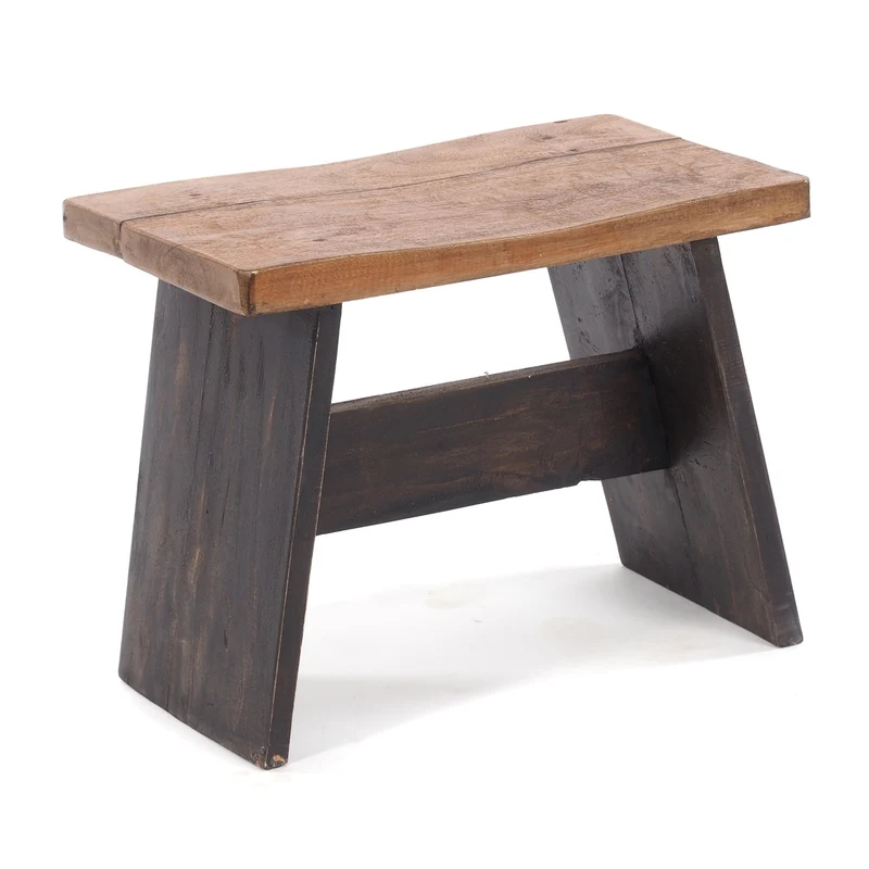 SITZBÄNKCHEN "SCHEMEL 40" | Mahagoni, 31x40x25cm | Fußhocker | Farbe: 04 schwarz-natur