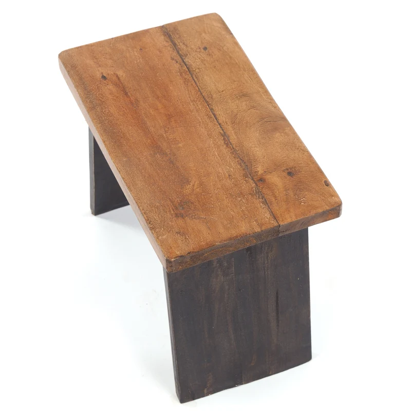 SITZBÄNKCHEN "SCHEMEL 40" | Mahagoni, 31x40x25cm | Fußhocker | Farbe: 04 schwarz-natur