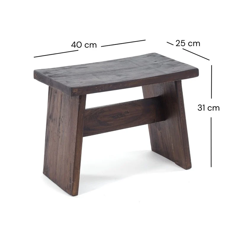 SITZBÄNKCHEN "SCHEMEL 40" | Mahagoni, 31x40x25cm | Fußhocker | Farbe: 03 dunkelbraun