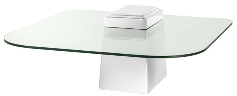 Casa Padrino Luxus Couchtisch / Wohnzimmertisch Silber 105 x 105 x H. 44 cm - Luxus Wohnzimmermöbel