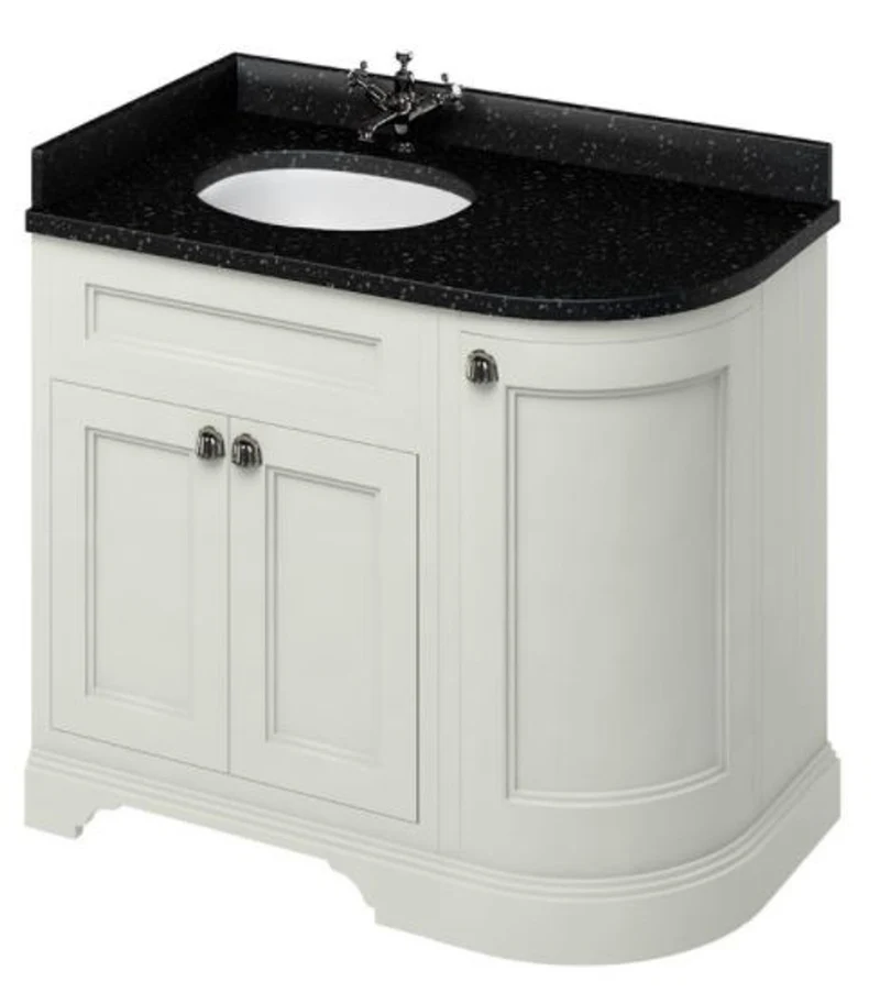 Casa Padrino Waschschrank / Waschtisch mit Granitplatte und 3 Türen 98 x 55 x H. 93 cm