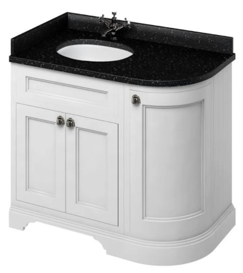 Casa Padrino Waschschrank / Waschtisch mit Granitplatte und 3 Türen 98 x 55 x H. 93 cm