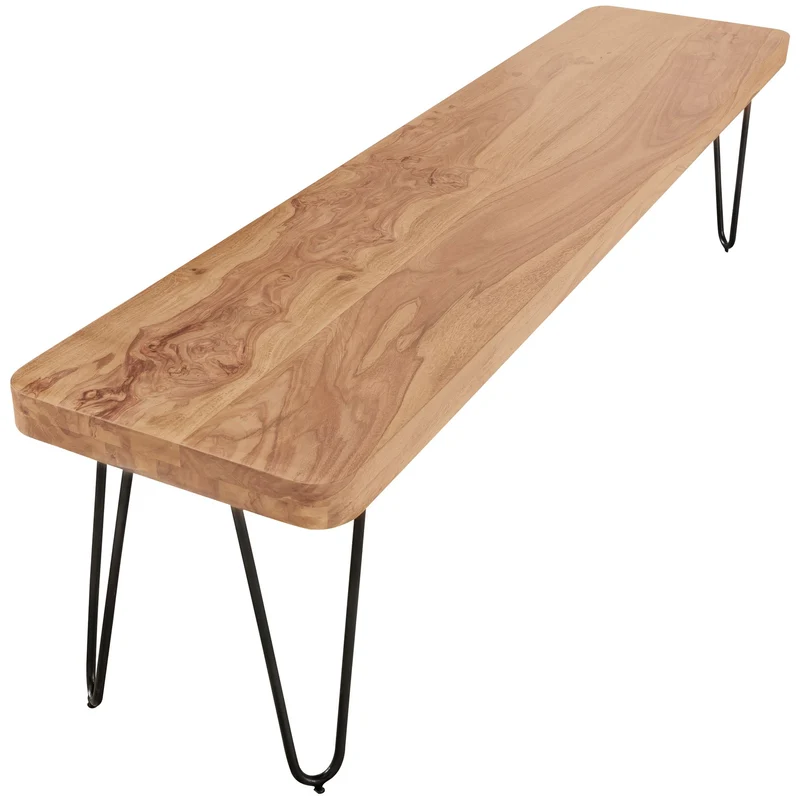 Sitzbank BAGLI 160cm Akazie Massivholz Landhausstil Naturprodukt