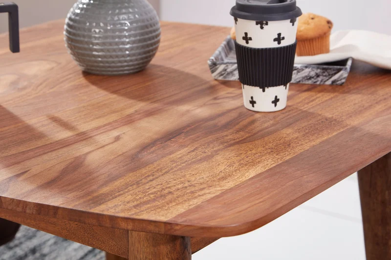 Esszimmertisch WL5.571 Sheesham Massivholz 80x78x80cm Rustikal Modern