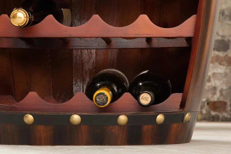 Casa Padrino Bar Weinschrank Bartisch aus Tanne Massivholz - Holzfaß Weinfaß Faßmöbel Faßschrank Hotel & Restaurant Einrichtung Möbel Tisch