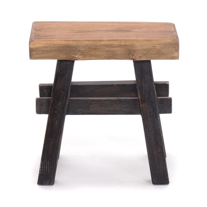 HOLZ HOCKER "VINTAGE 40" | Hartholz, 43x45 cm (HxB) | Sitzhocker | Farbe: 04 schwarz-natur