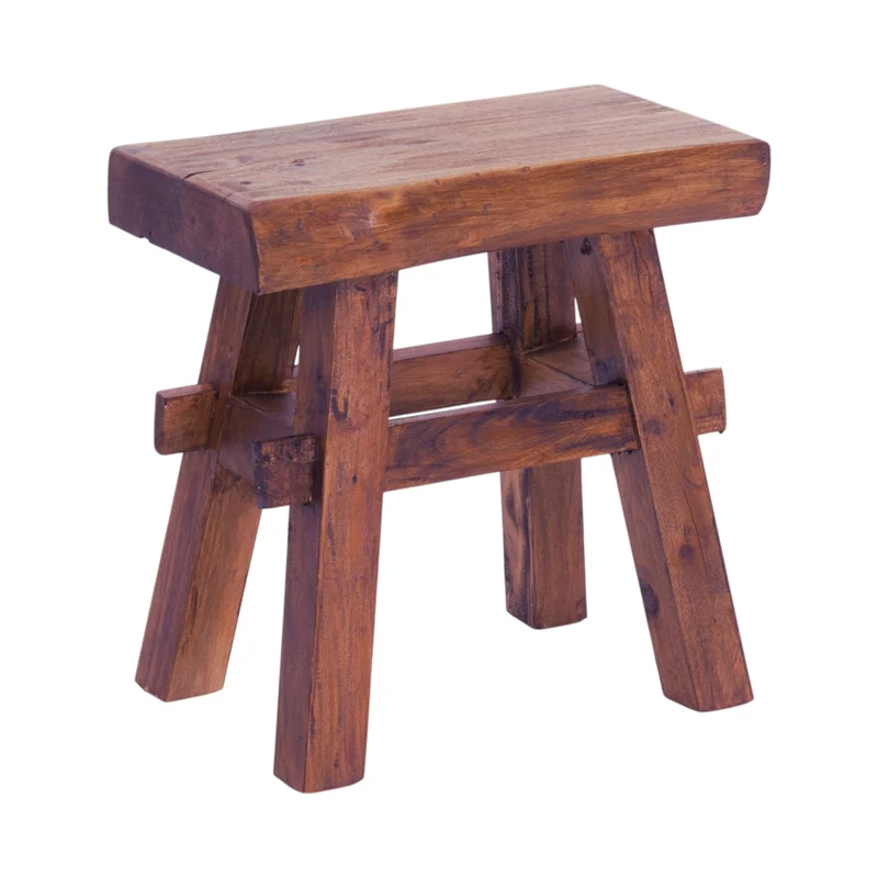 HOLZ HOCKER "VINTAGE 40" | Hartholz, 43x45 cm (HxB) | Sitzhocker | Farbe: 02 hellbraun