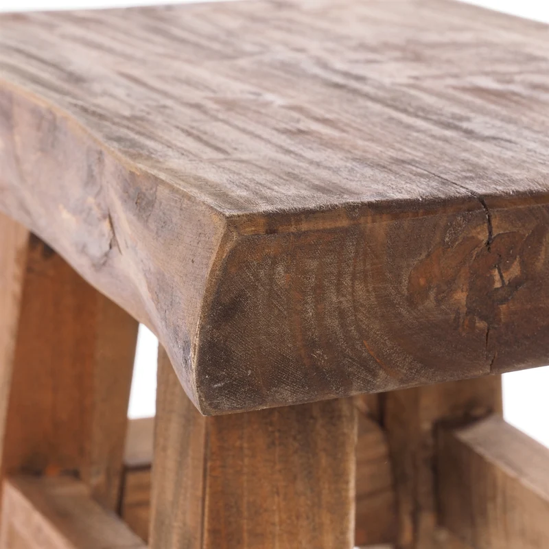 HOLZ HOCKER "VINTAGE 40" | Hartholz, 43x45 cm (HxB) | Sitzhocker | Farbe: 01 natur-vintage