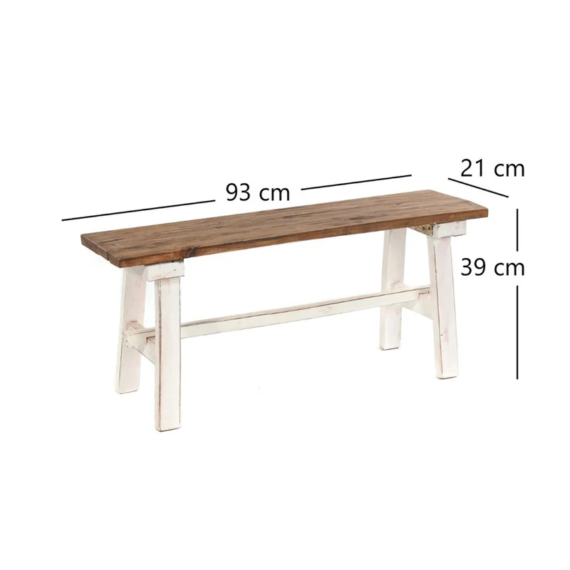 HOLZBANK "ANZIO" | Mahagoni, 90x39x26 cm (HxBxT) | Faltbank | Farbe: 06 weiß-landhaus