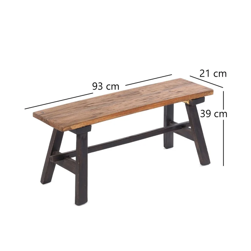 HOLZBANK "ANZIO" | Mahagoni, 90x39x26 cm (HxBxT) | Faltbank | Farbe: 04 schwarz-natur