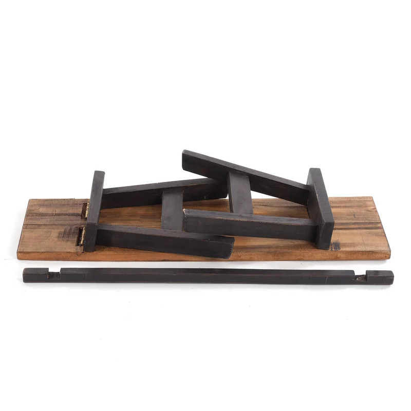HOLZBANK "ANZIO" | Mahagoni, 90x39x26 cm (HxBxT) | Faltbank | Farbe: 04 schwarz-natur