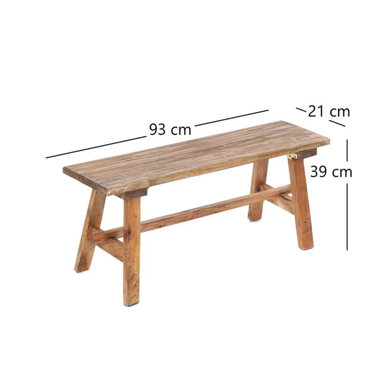 HOLZBANK "ANZIO" | Mahagoni, 90x39x26 cm (HxBxT) | Faltbank | Farbe: 01 natur-vintage