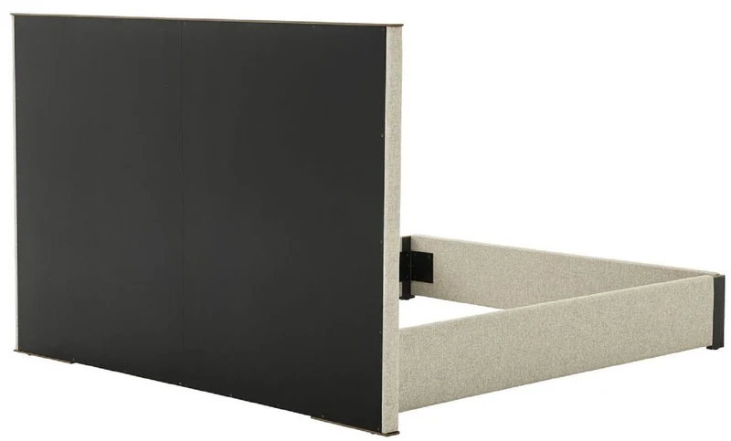 Casa Padrino Luxus Doppelbett Rahmen mit Kopfteil Naturfarben / Messing / Anthrazitgrau 224 x 224 x H. 145,5 cm - Schlafzimmer Möbel - Hotel Möbel - Luxus Qualität