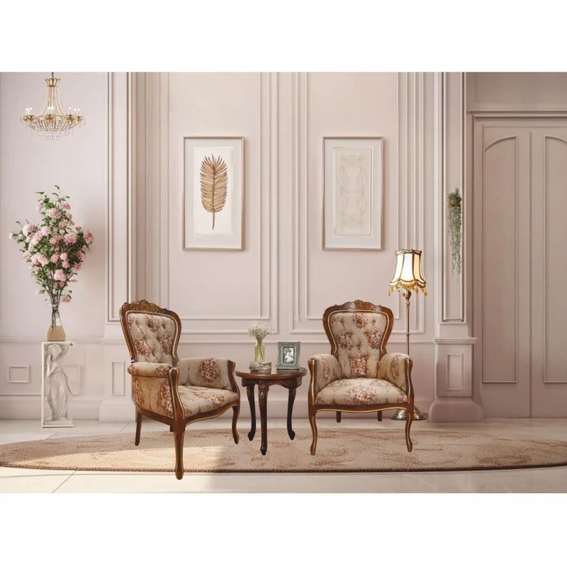 Casa Padrino Luxus Barock Sessel Hellbraun / Dunkelbraun / Gold - Barock Möbel