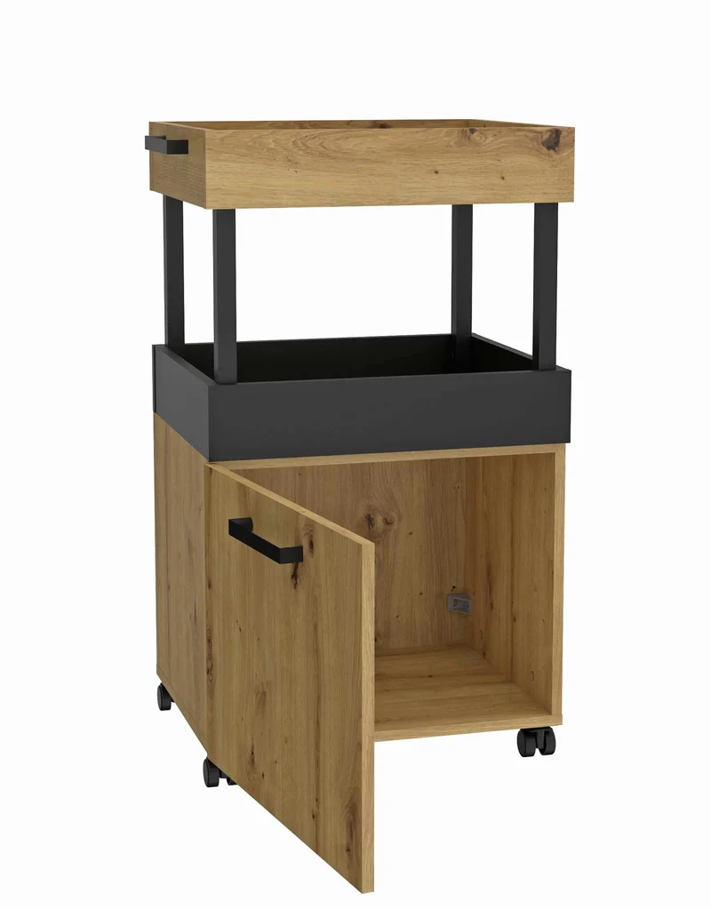 Rollwagen Barwagen HOME BAR 202 Optik: Artisan / Eiche Schwarz, Forte