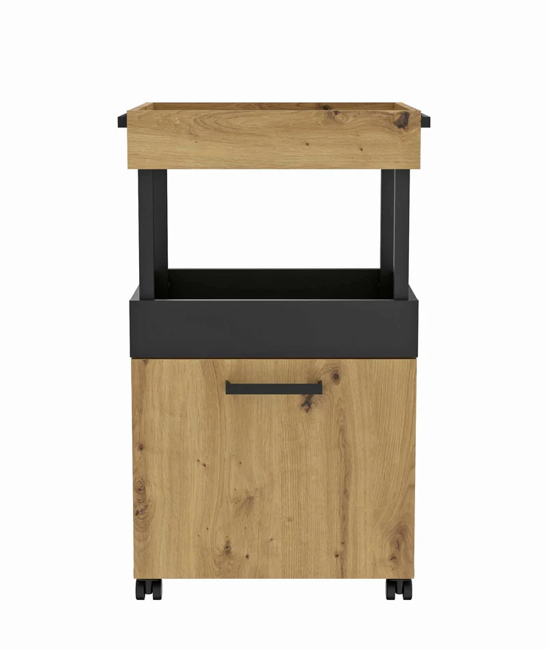 Rollwagen Barwagen HOME BAR 202 Optik: Artisan / Eiche Schwarz, Forte