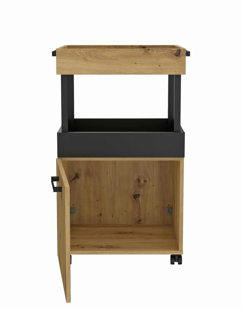 Rollwagen Barwagen HOME BAR 202 Optik: Artisan / Eiche Schwarz, Forte